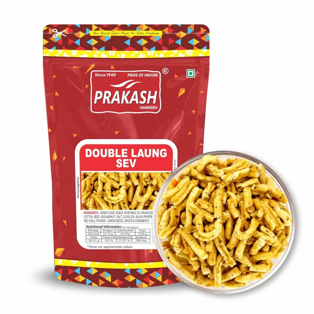Prakash Namkeen Double Laung Sev | Indori Spicy Clove Sev | Authentic Crispy Snack-2