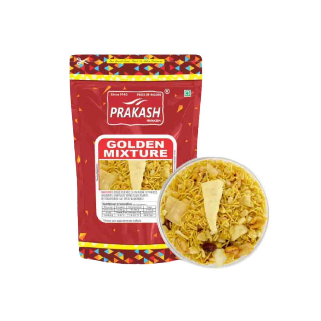Prakash Namkeen Golden Mixture | Medium Spicy Indori Sev Snack | Authentic Taste 250 gm