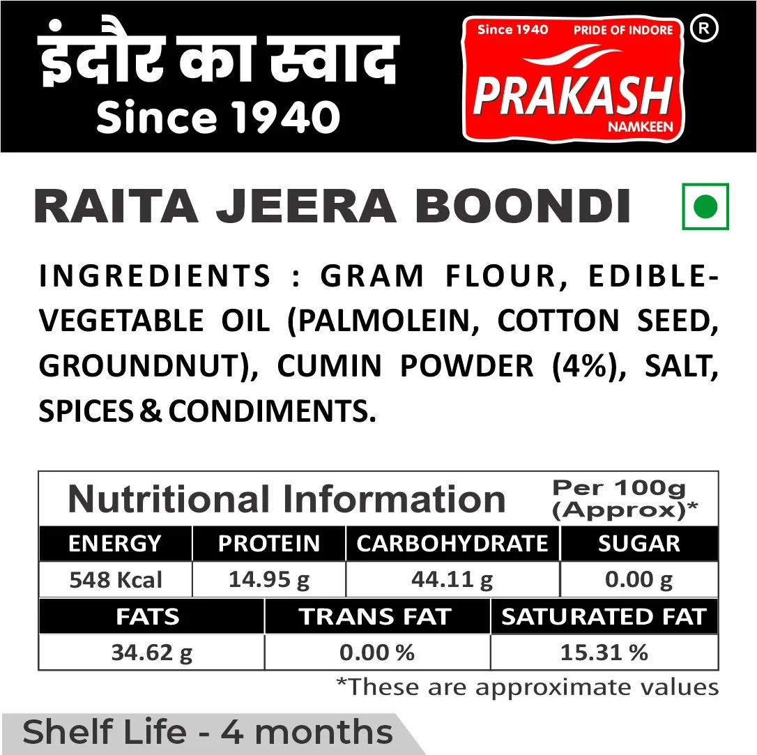 Prakash Namkeen Raita Jeera Boondi | Crunchy Savory Snack | Authentic Indori Taste-3