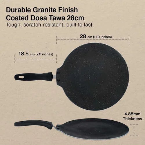 Prestige Omega Deluxe Granite Dosa Tawa, Black, Nonstick Aluminium-8