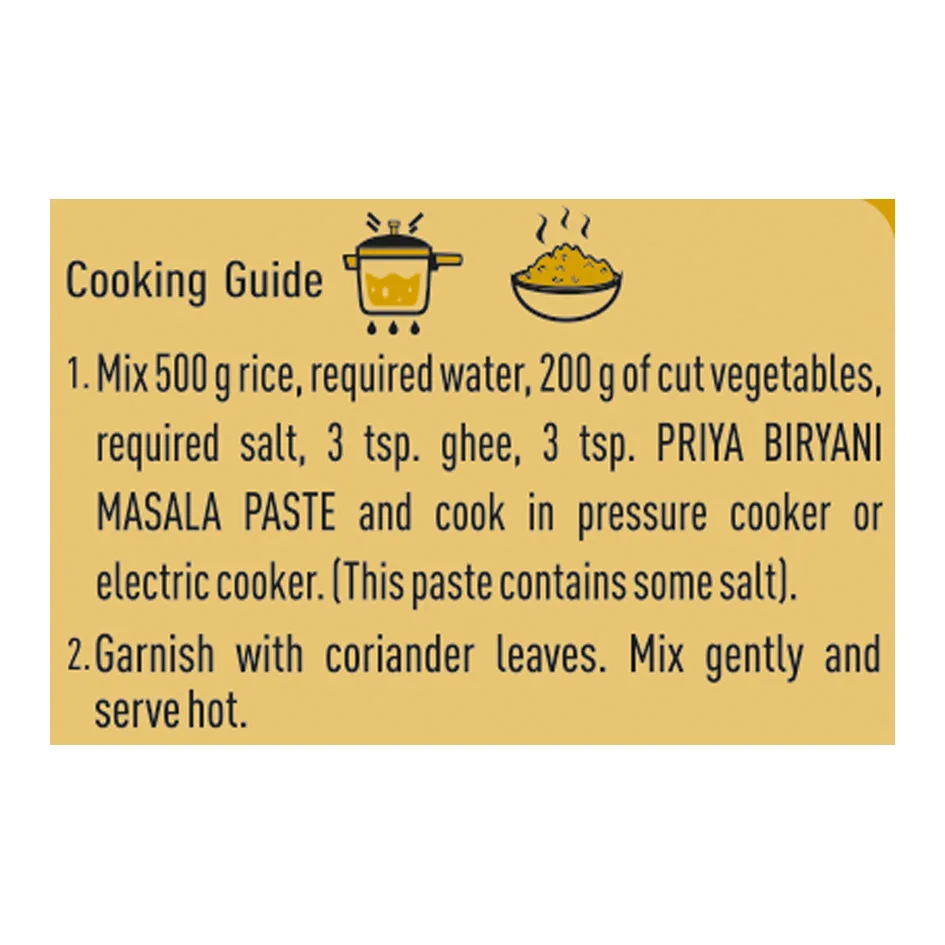 Priya Biryani Masala Paste | Ready-to-Cook Spice Mix | Authentic South Indian Style-4