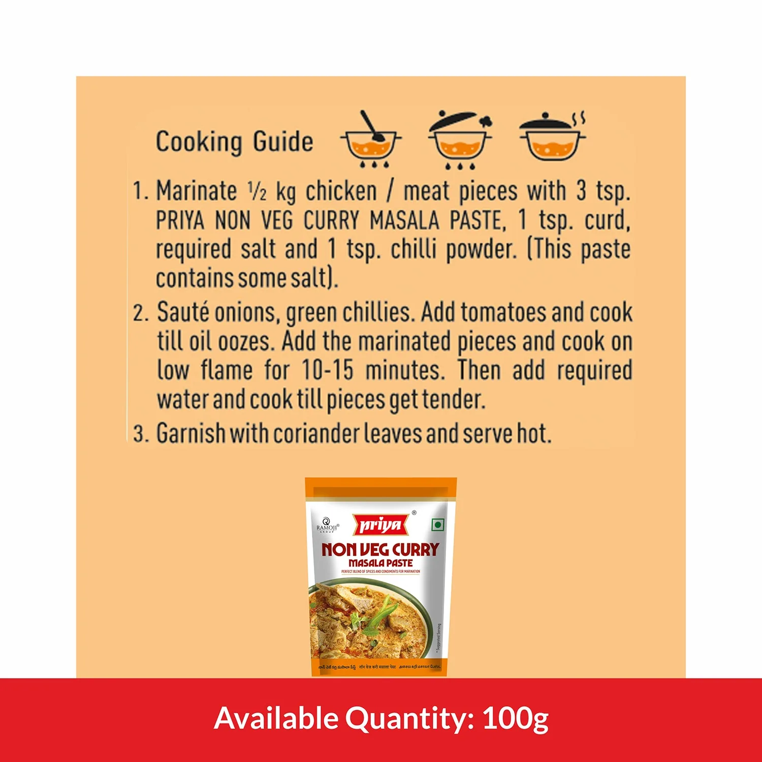 Priya Non Veg Curry Masala Paste | Ready-to-Cook Spice Mix | Traditional South Indian Style-3