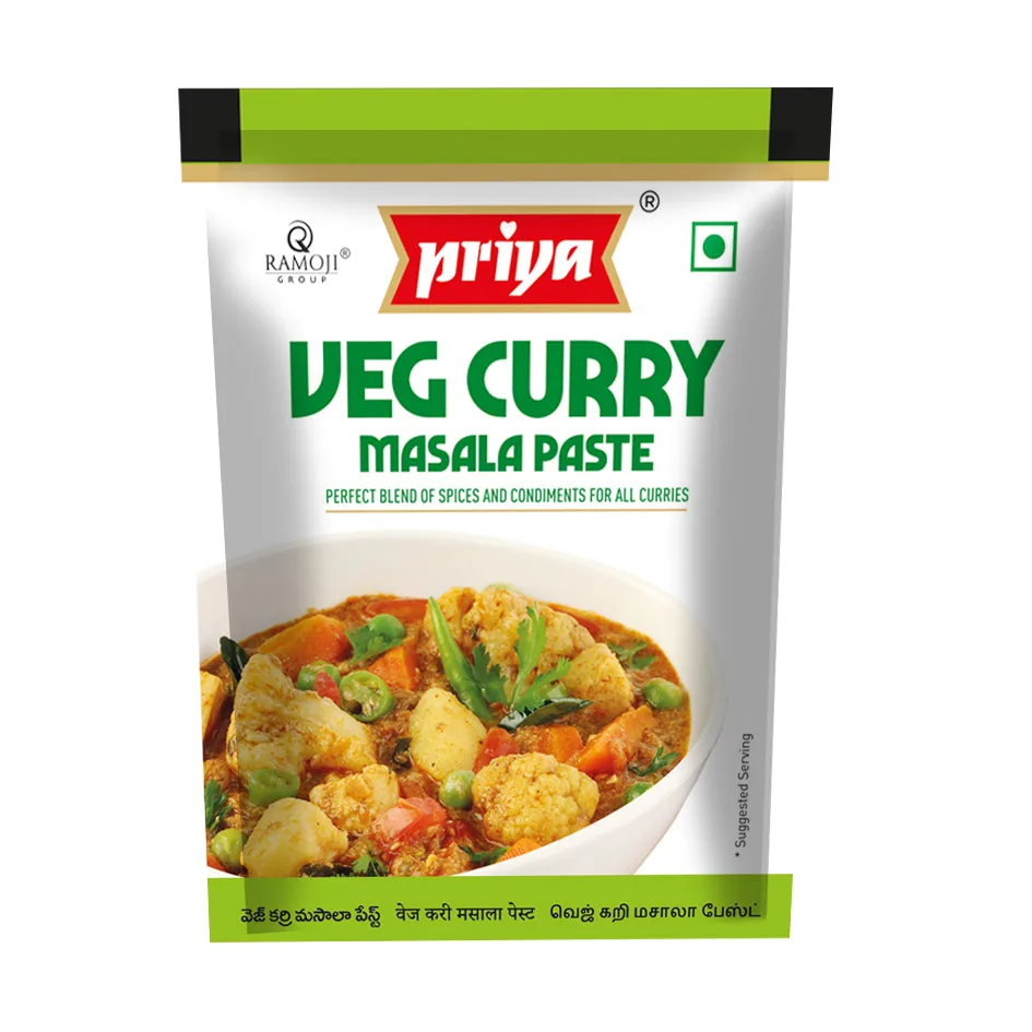 Priya Veg Curry Masala Paste | Ready-to-Cook Indian Gravy Base | Quick Vegetarian Curries 90 gm (Pack of 2)
