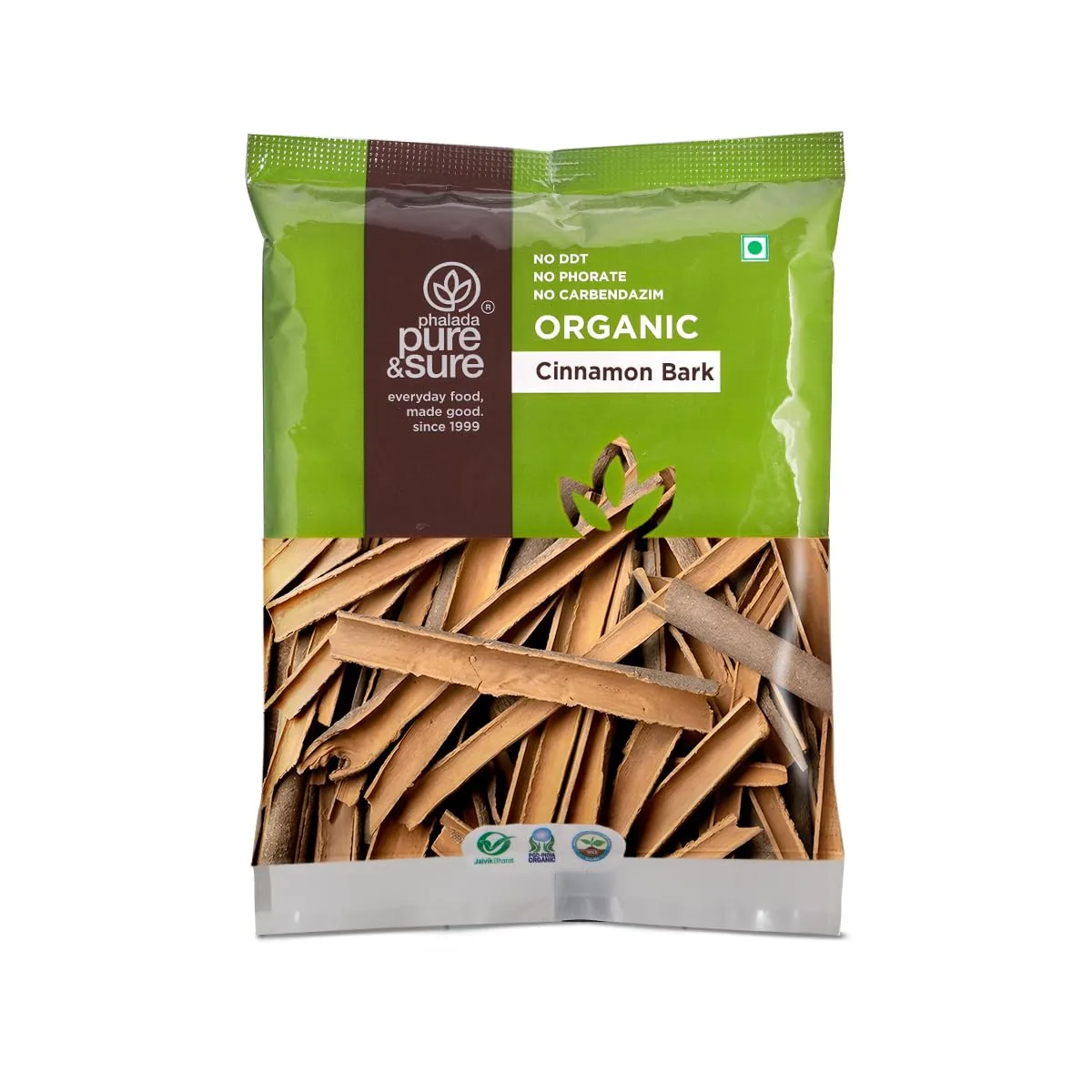 Pure & Sure Organic Cinnamon Bark | Whole Sabut Dalchini | Certified Organic Whole Spice 50 gm