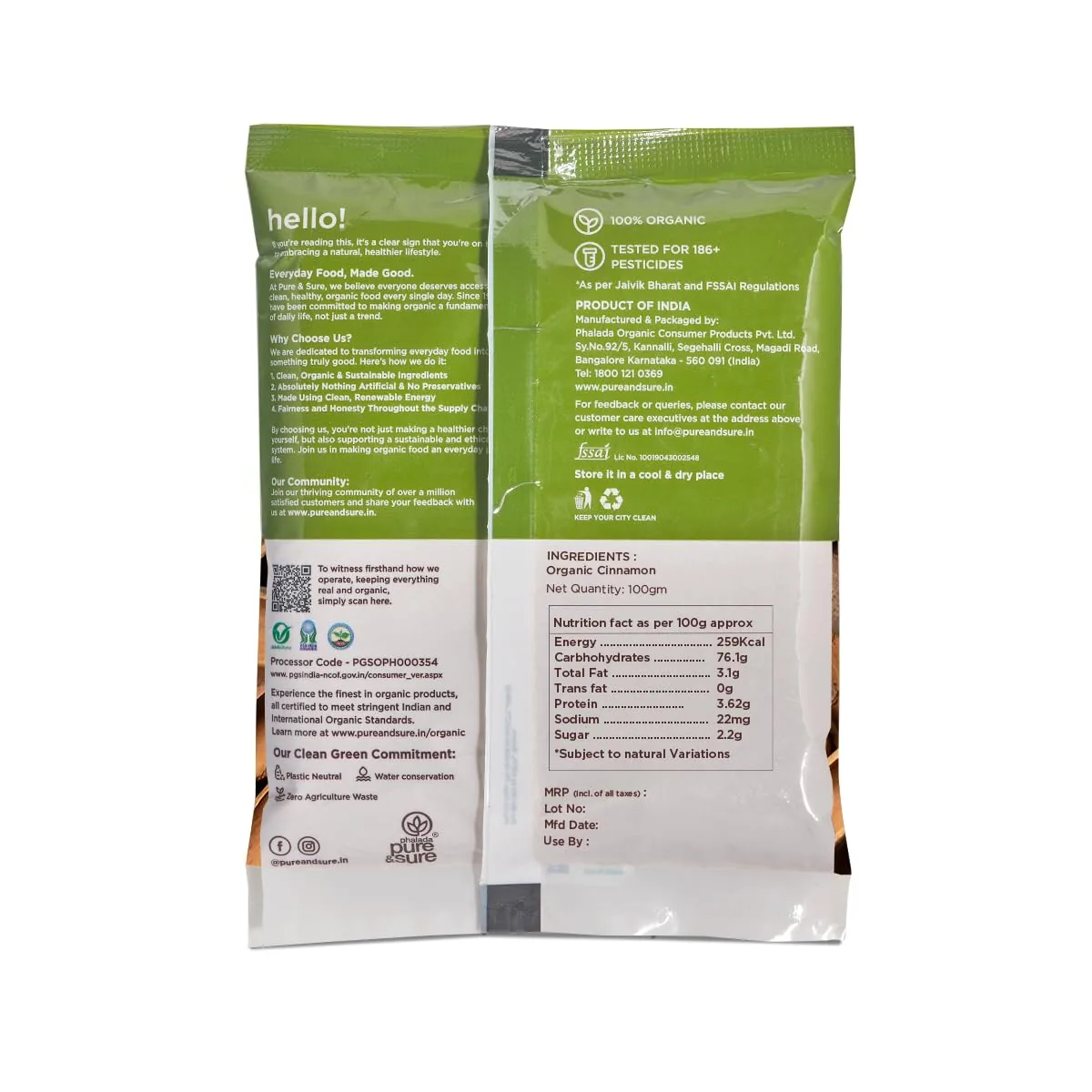 Pure & Sure Organic Cinnamon Bark | Whole Sabut Dalchini | Certified Organic Whole Spice-2