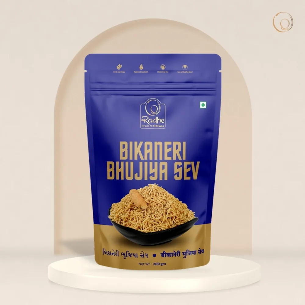 Radhe Prem Ki Mithaas Bikaneri Sev | Authentic Spicy Moth Flour Bhujia | Traditional Crispy Teatime Namkeen 200 gm