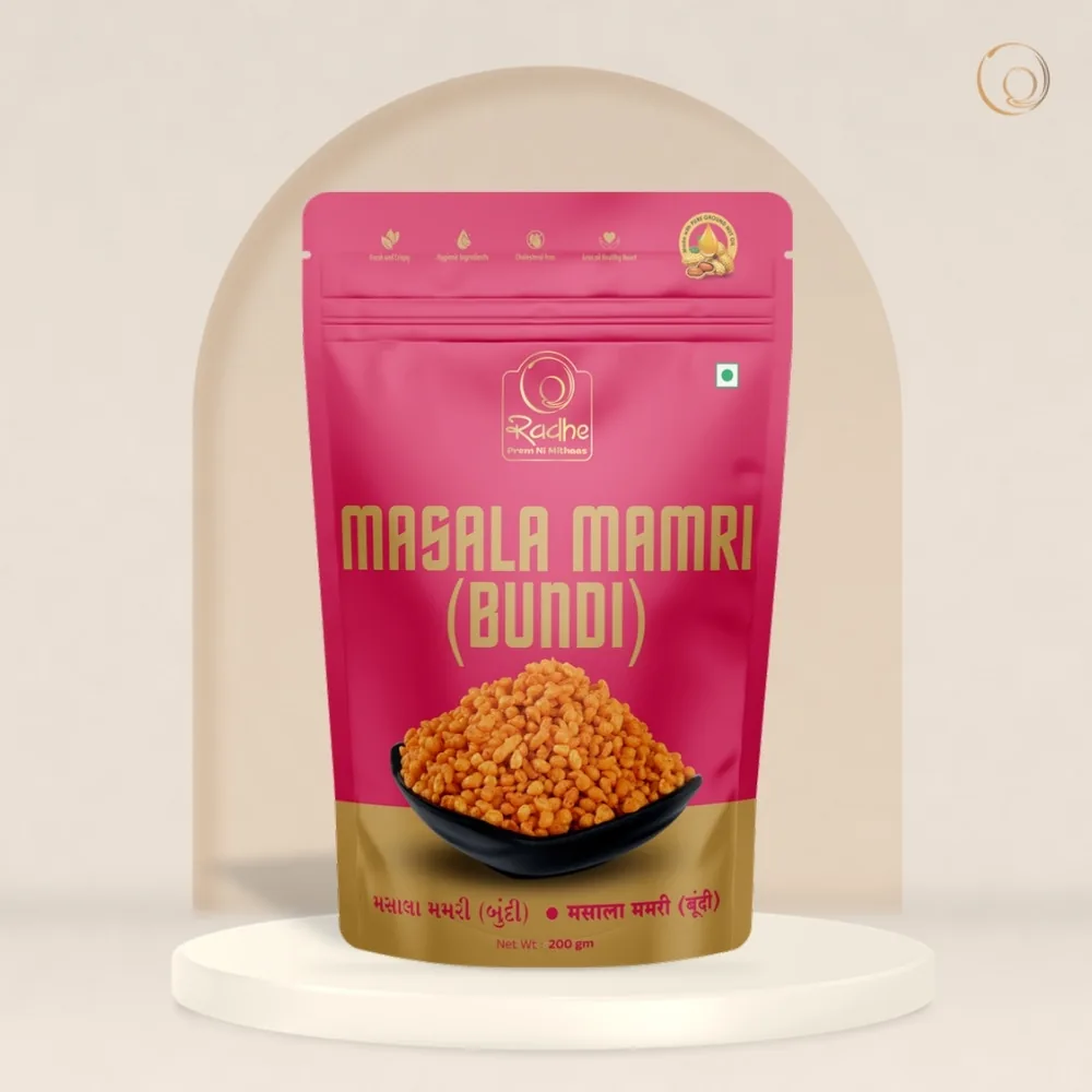 Radhe Prem Ki Mithaas Masala Mamri | Spicy Besan Namkeen | Crispy Gujarati Tea Time Snack 200 gm