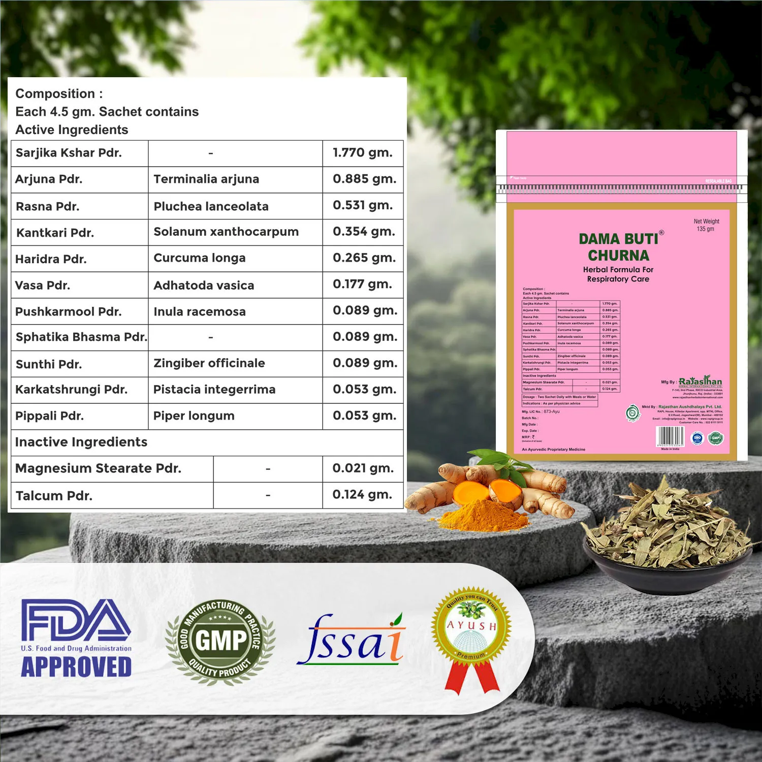 Rajasthan Herbals Dama Buti Churna | Ayurvedic Respiratory Support | Natural Breathing & Lung Wellness Powder-6