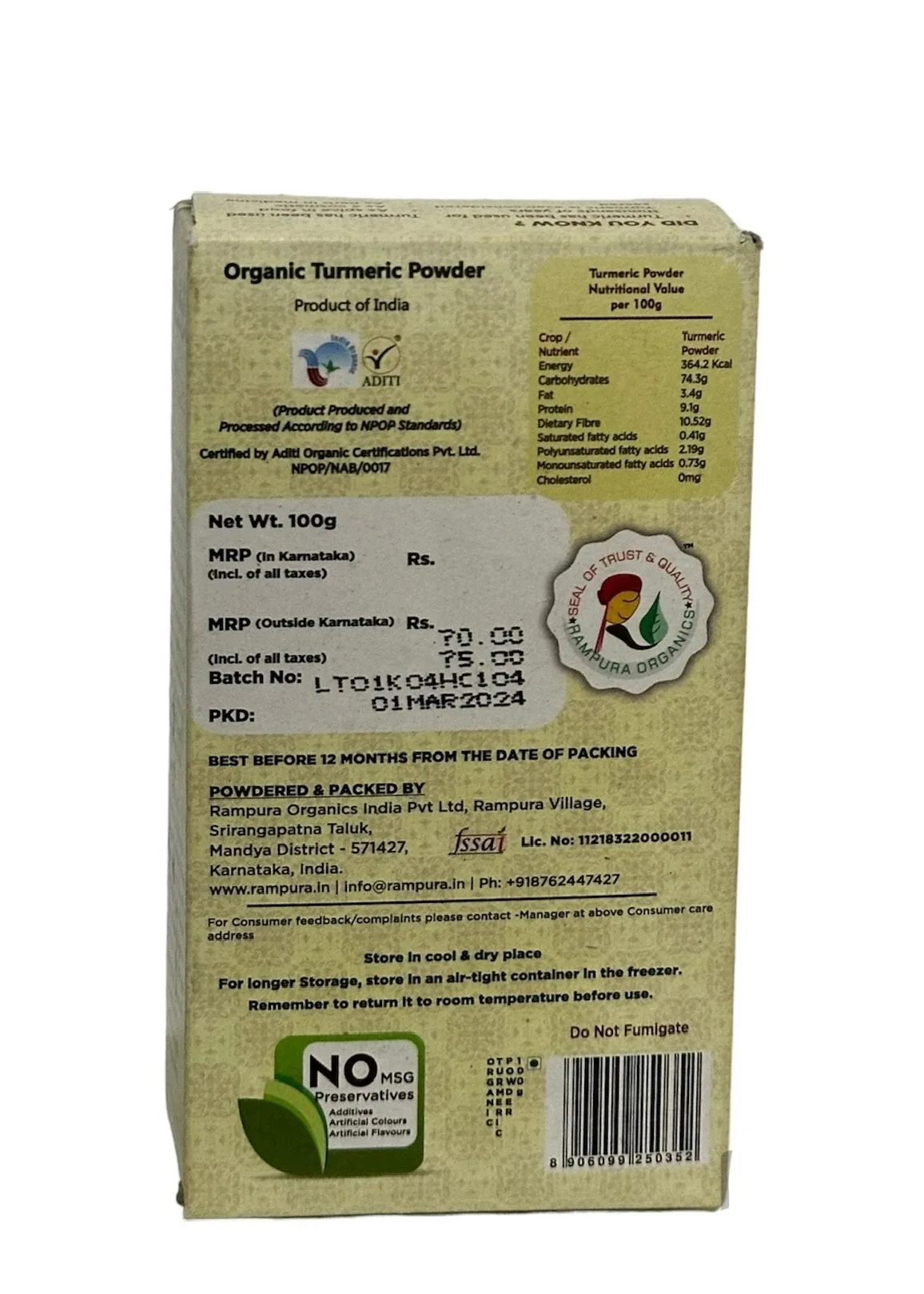 Rampura organics turmeric powder - 3