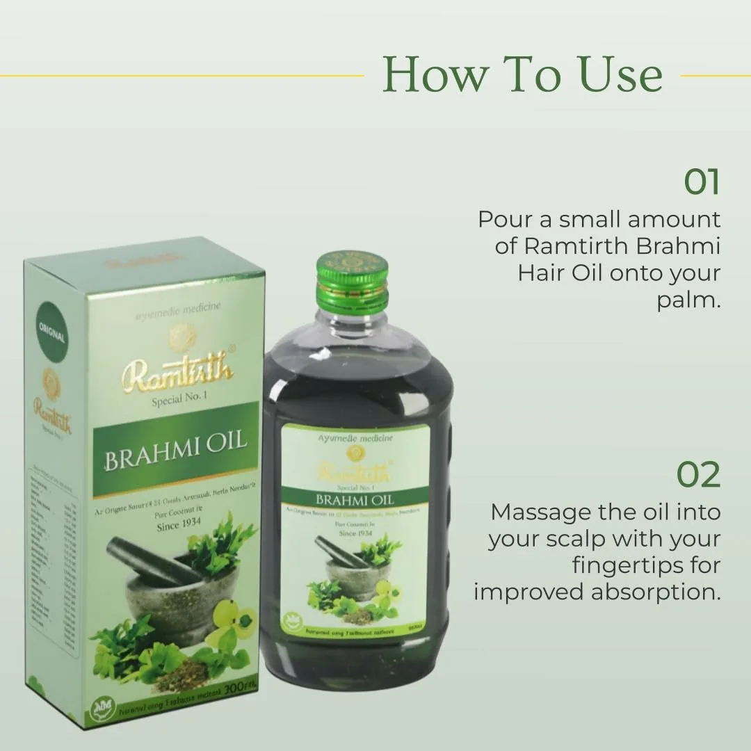 Ramtirth Brahmi Hair Oil | Ayurvedic Scalp Nourishment & Hair Fall Control-3