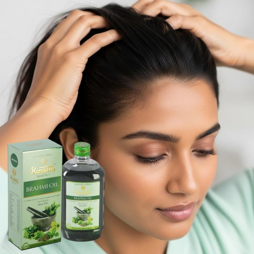 Ramtirth Brahmi Hair Oil | Ayurvedic Scalp Nourishment & Hair Fall Control-4