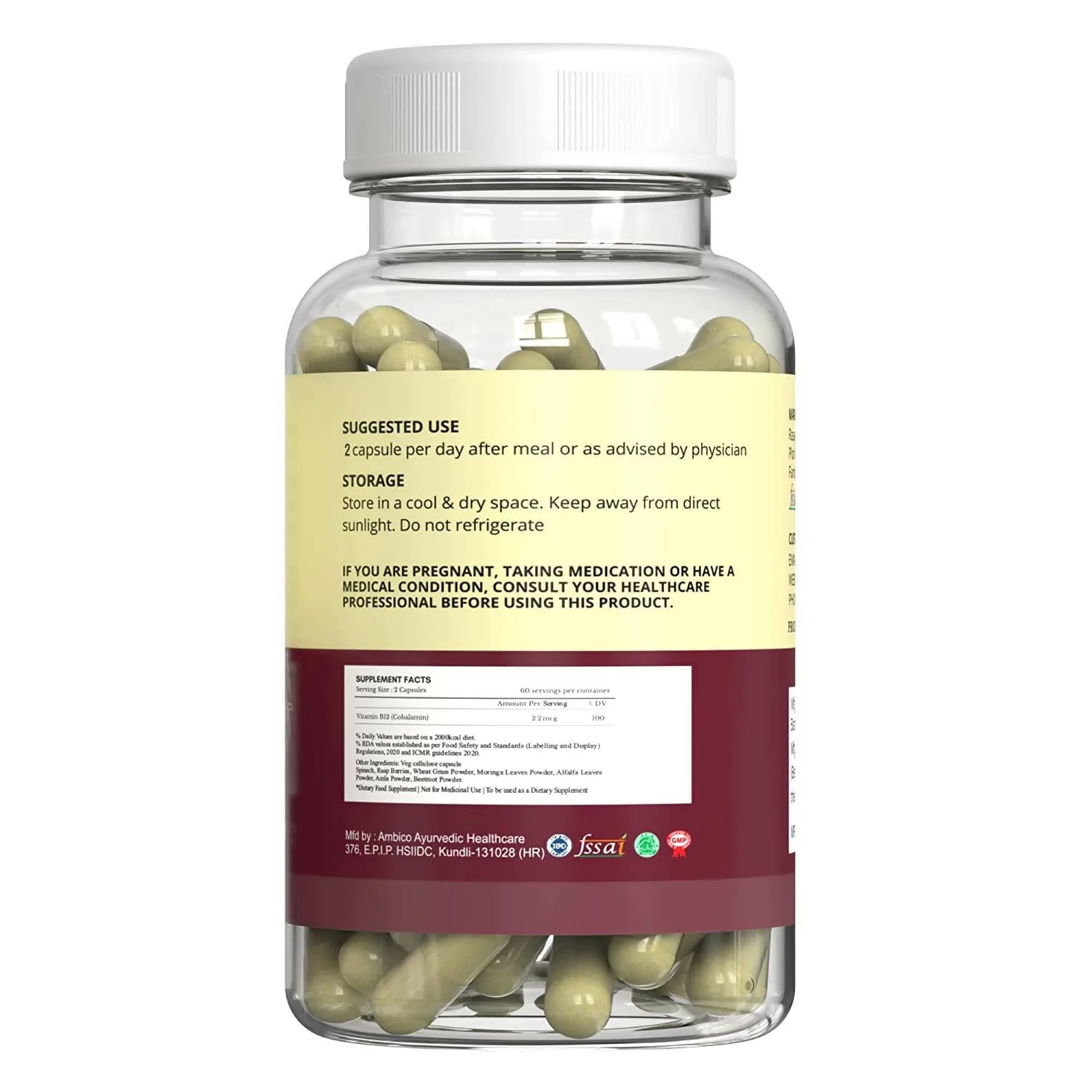 Rasayanam Plant Based Vitamin B12 Capsules | Vegan Methylcobalamin Supplement | Enriched with 7 Superfoods for Energy & Nerve Support-3