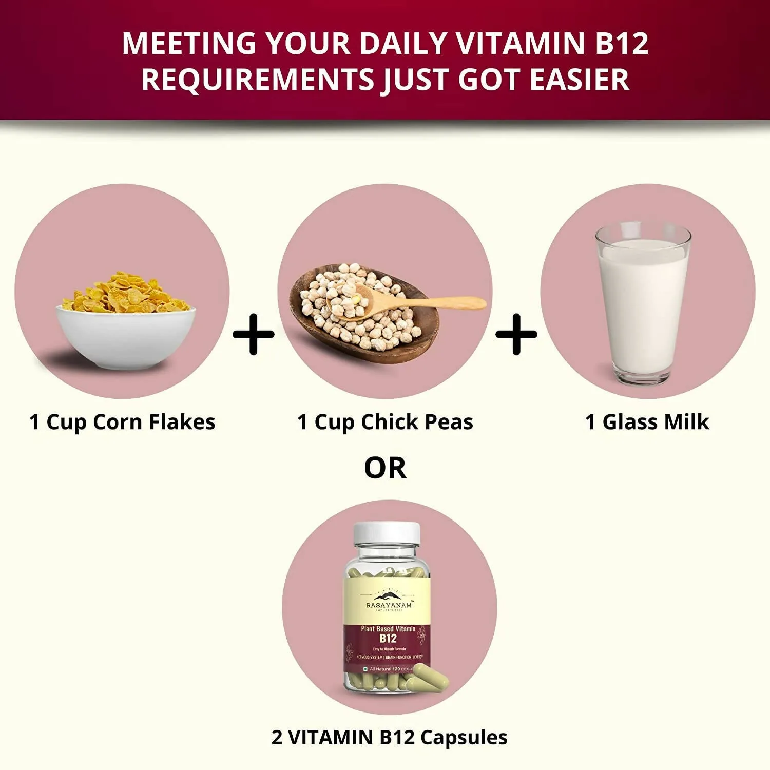 Rasayanam Plant Based Vitamin B12 Capsules | Vegan Methylcobalamin Supplement | Enriched with 7 Superfoods for Energy & Nerve Support-5