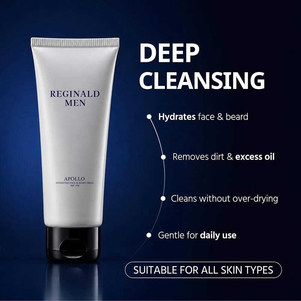 Reginald Men Apollo Brightening Face Wash | Cream-Based Face and Beard Cleanser | Sulphate-Free Daily Grooming-3