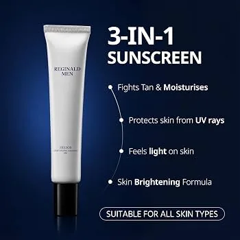 Reginald Men De-Tan Duo Men's Sunscreen SPF 50 PA++++ | Sun Protection & Skin Repair Kit-3