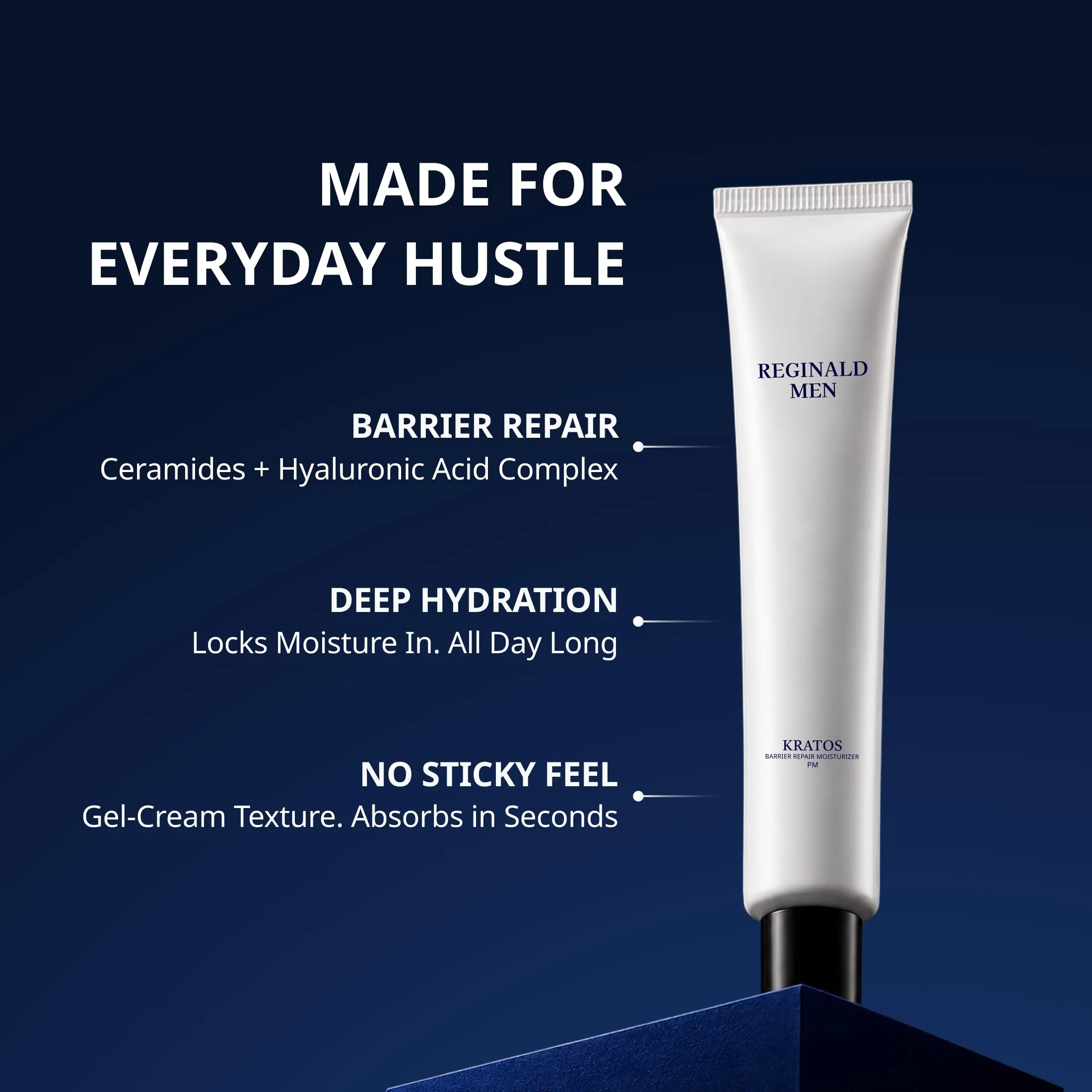 Reginald Men Gel Kratos Strengthening Moisturizer | Lightweight Gel-Cream | Fragrance-Free Hydration-4