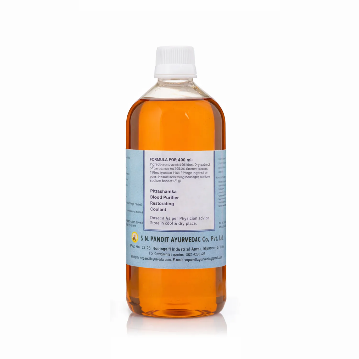 S N Pandit Ayurveda Sogade Berina Sharabattu | Traditional Sarsaparilla Syrup with Saffron | Natural Herbal Coolant-2