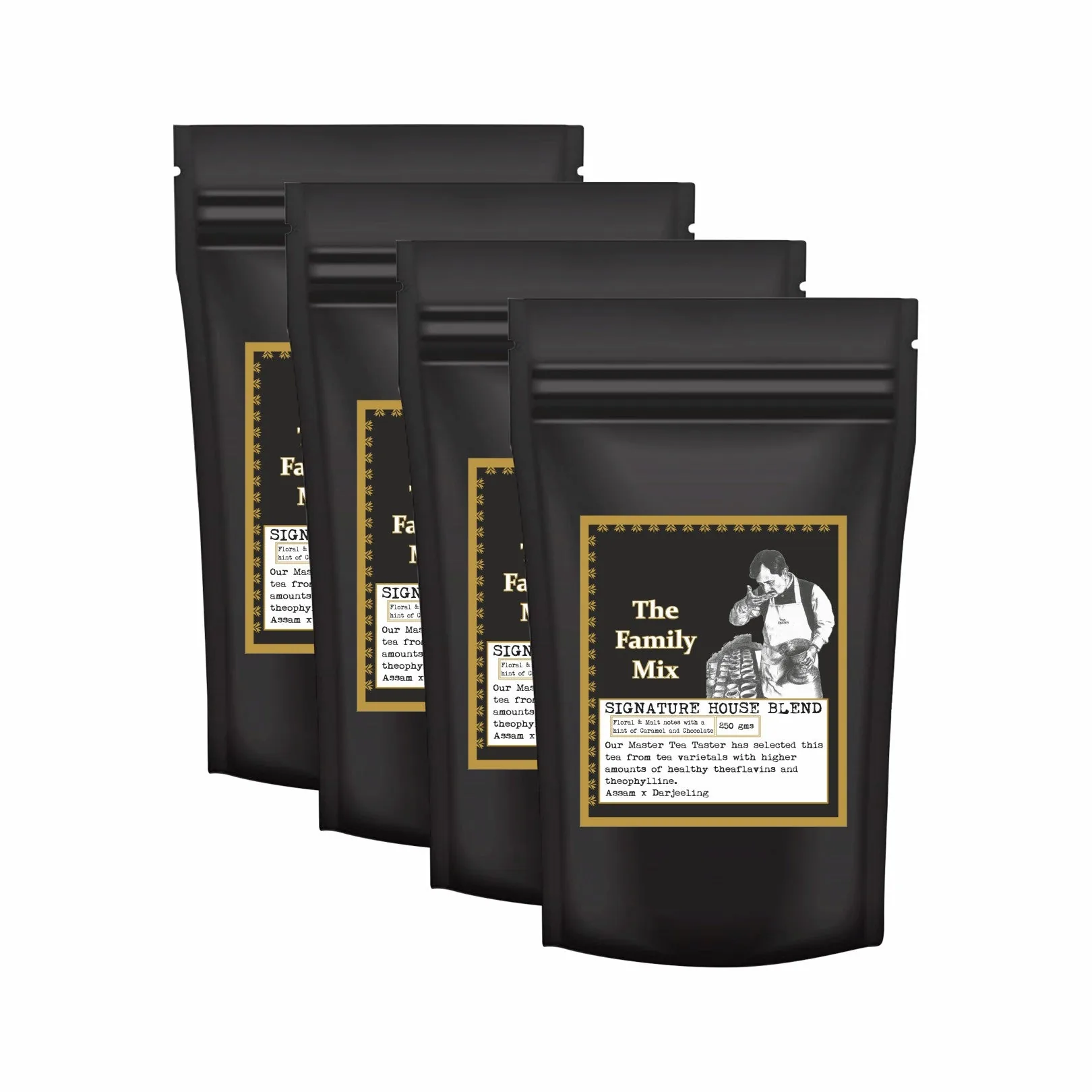 Sancha The Family Mix Tea - Darjeeling Leaf + Assam CTC Strong Kadak Regular Sancha The Family Mix Tea - Darjeeling Leaf + Assam CTC Strong Kadak Regular--250 gm (Pack of 4)