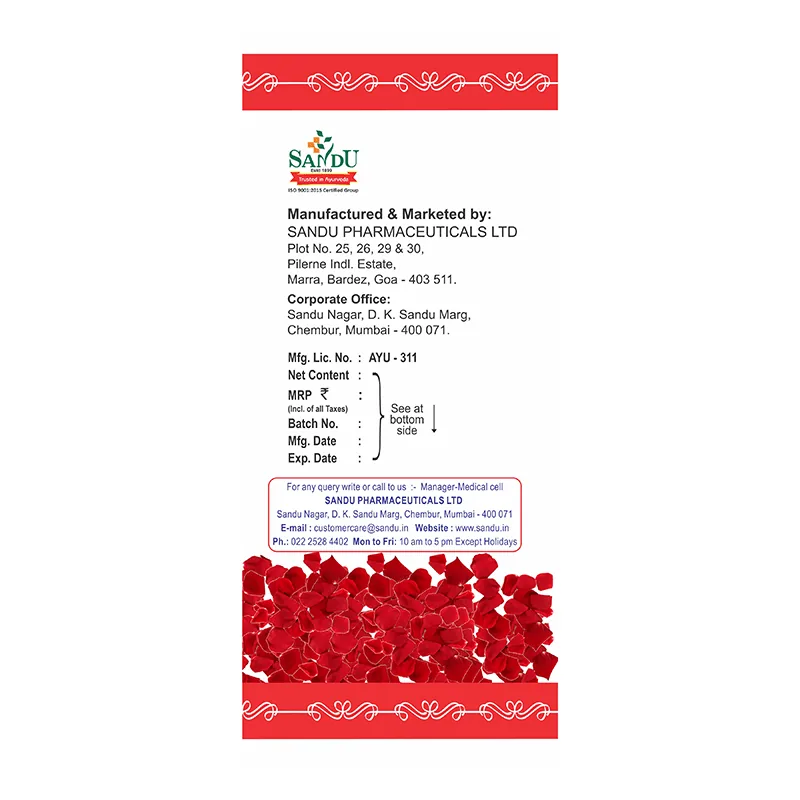 Sandu Ayurvedic Gulkand (Praval Yukta) | Natural Rose Petal Coolant | Digestive & Pitta Pacifying Tonic-5