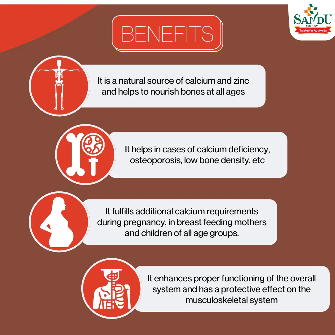 Sandu Osteon-D Tablets | Ayurvedic Calcium Supplement | Bone & Joint Support-3