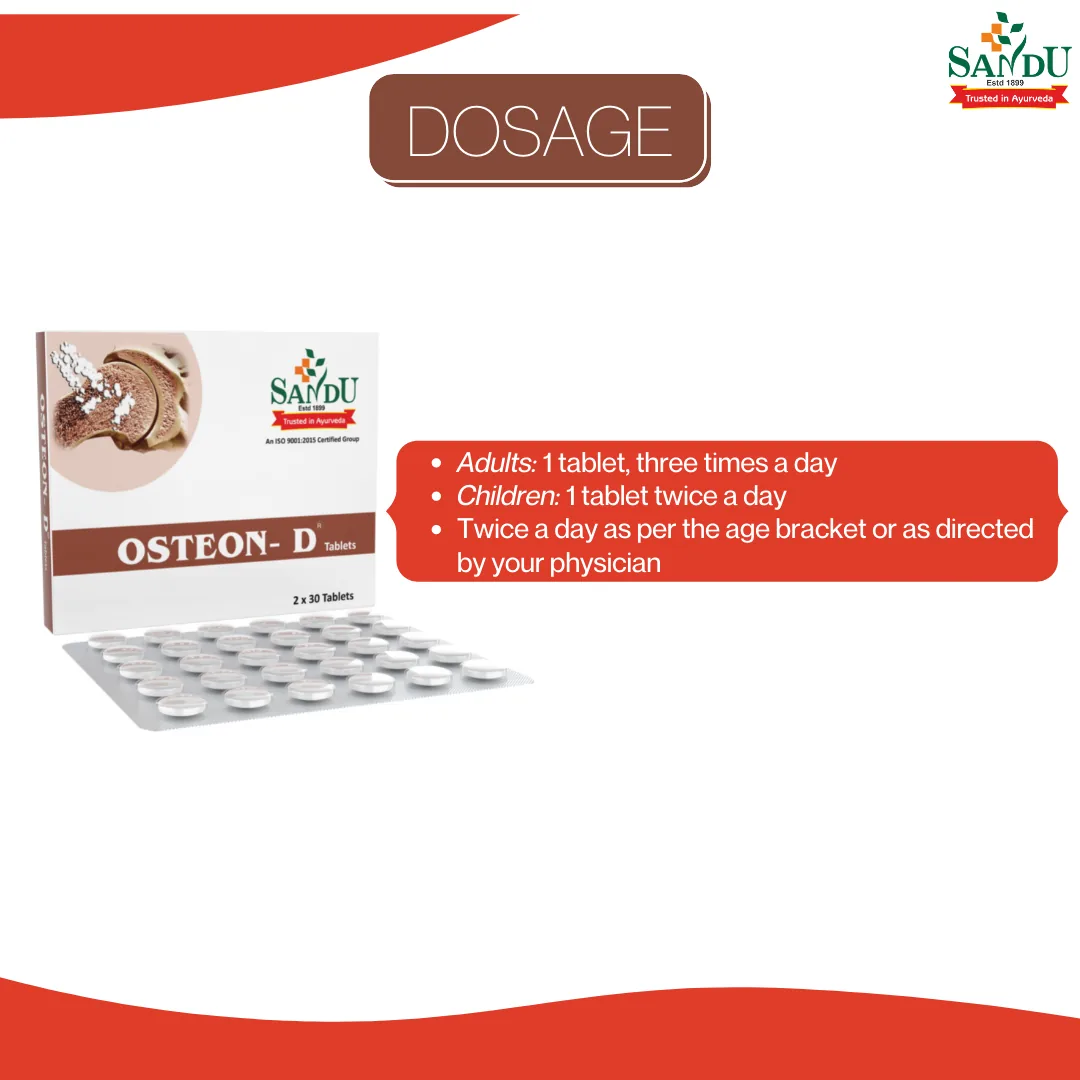 Sandu Osteon-D Tablets | Ayurvedic Calcium Supplement | Bone & Joint Support-4