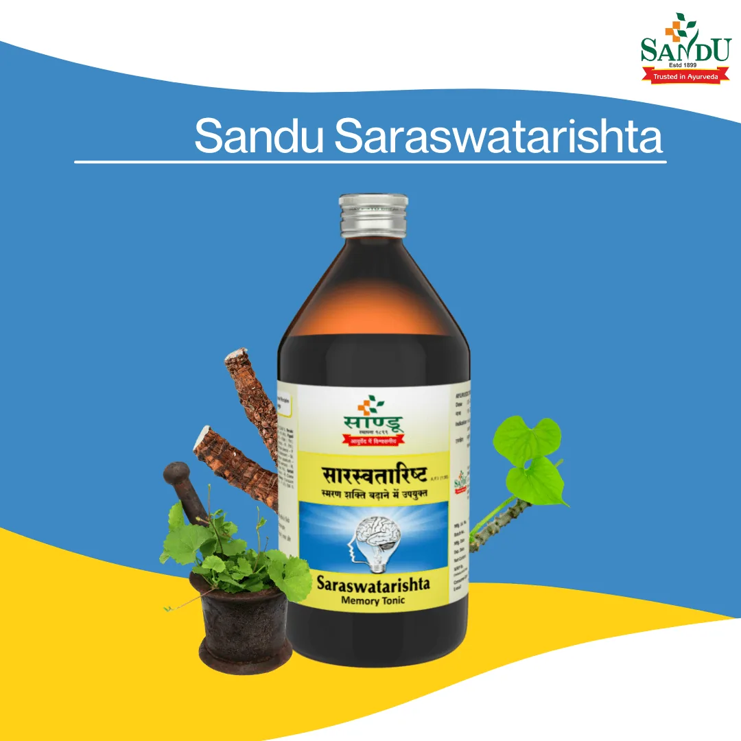 Sandu Saraswatarishta Memory Tonic | Ayurvedic Brain & Nervine Formula | Cognitive Support-2