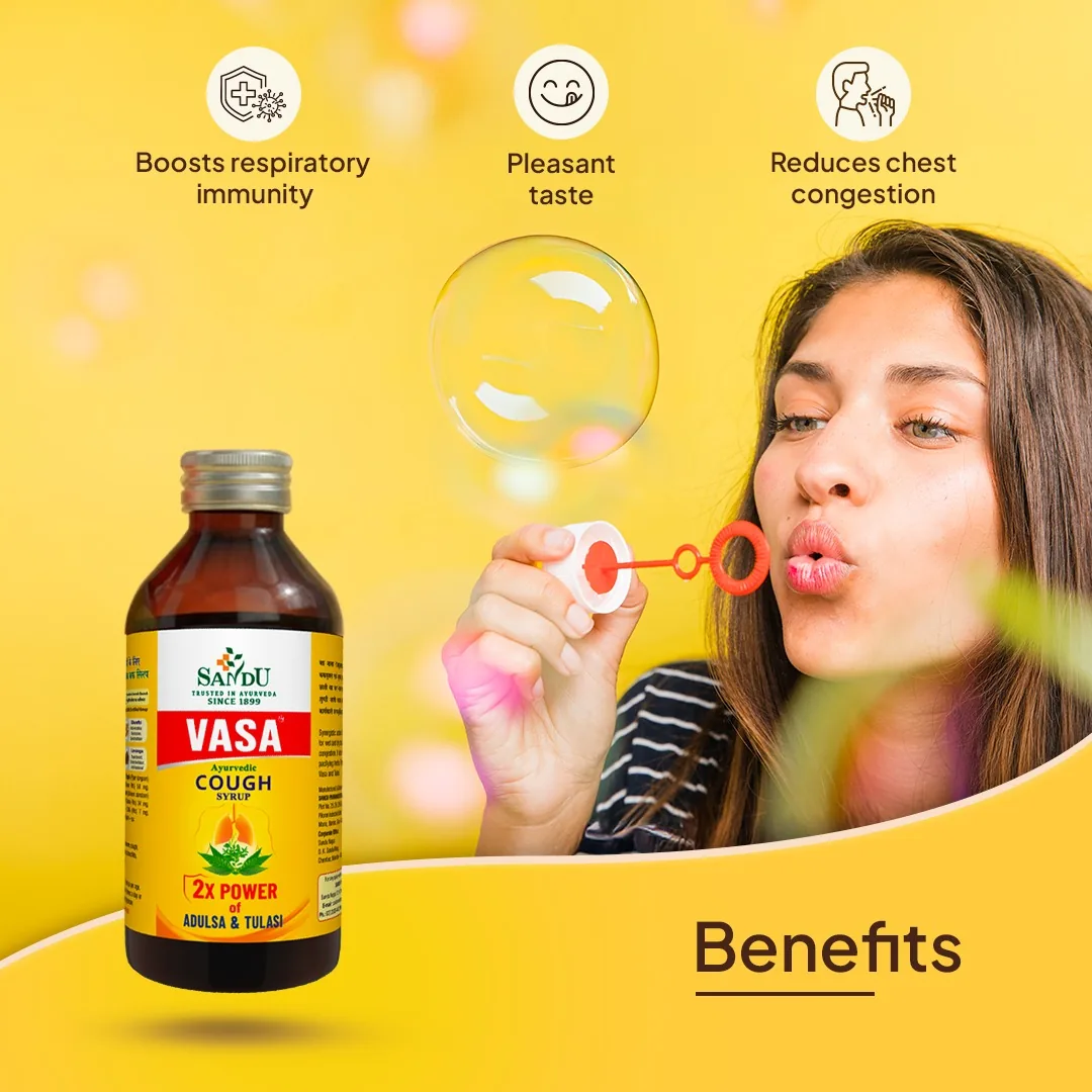 Sandu Vasa Herbal Cough Syrup | Ayurvedic Respiratory Care | Non-Drowsy Relief with Adulsa & Tulsi-4