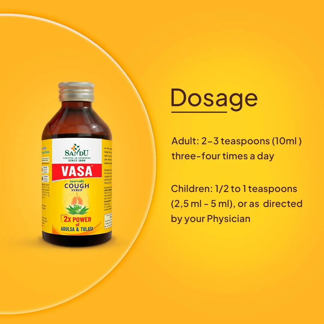 Sandu Vasa Herbal Cough Syrup | Ayurvedic Respiratory Care | Non-Drowsy Relief with Adulsa & Tulsi-5