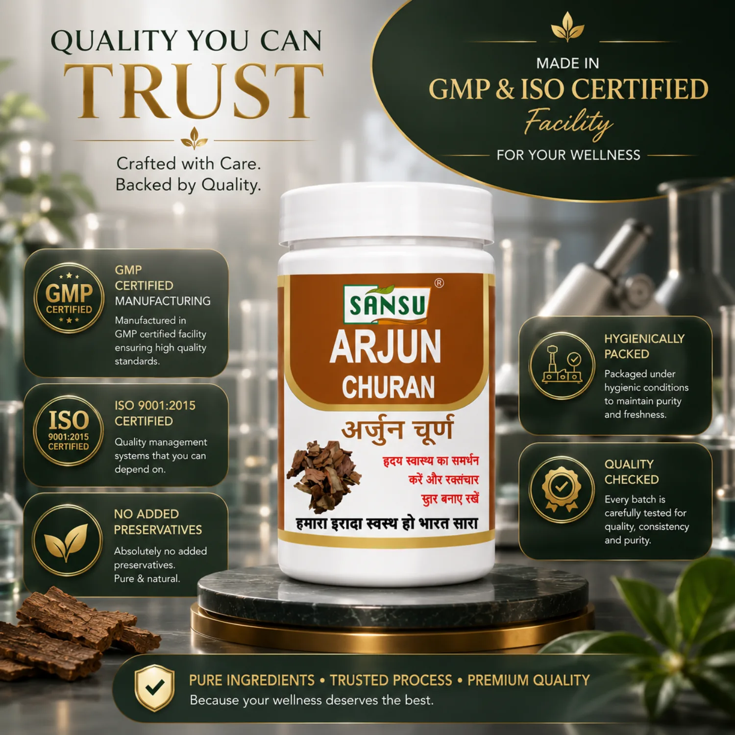 Sansu Arjun Powder | Natural Ayurvedic Arjuna Bark | Cardiovascular & Heart Muscle Support-5