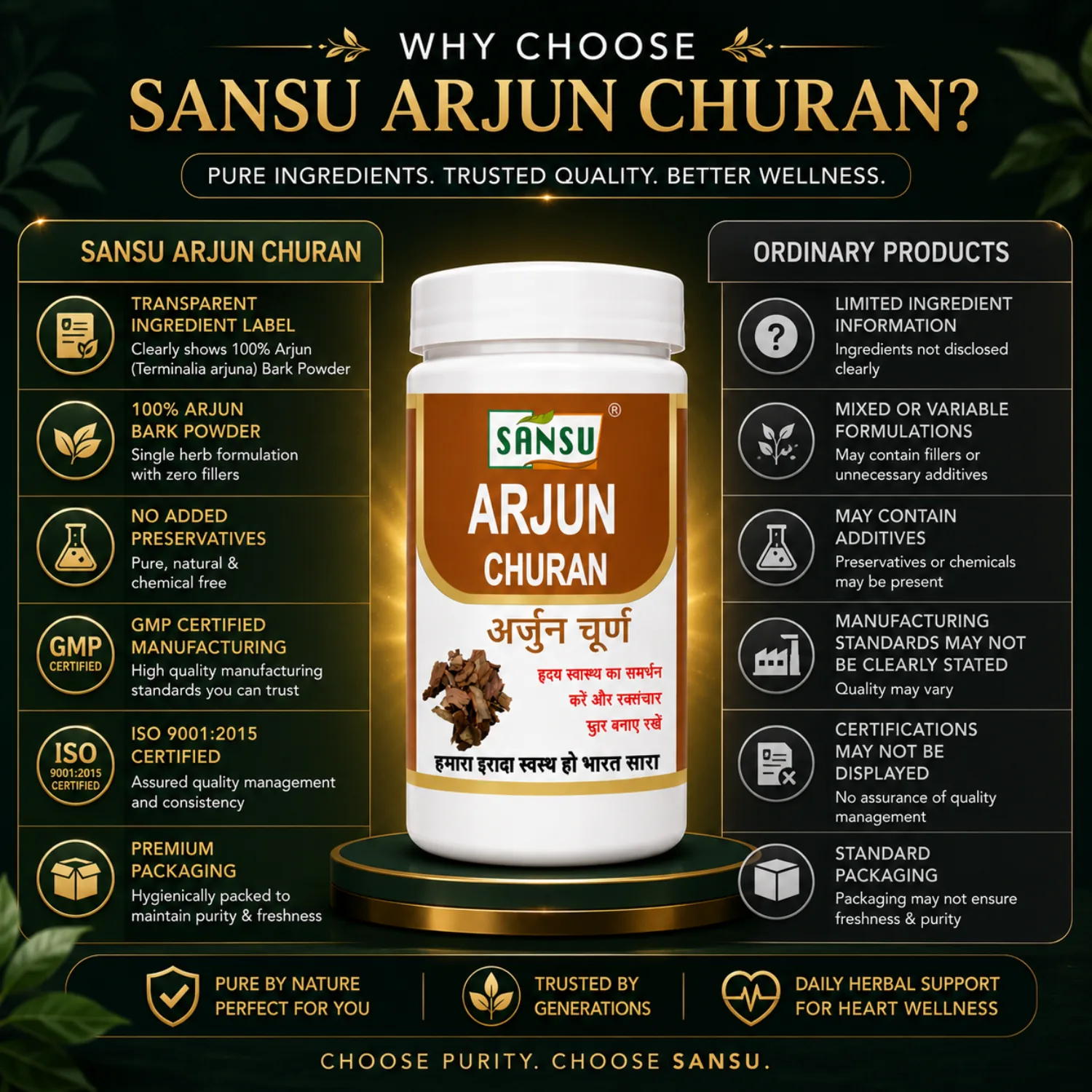 Sansu Arjun Powder | Natural Ayurvedic Arjuna Bark | Cardiovascular & Heart Muscle Support-6