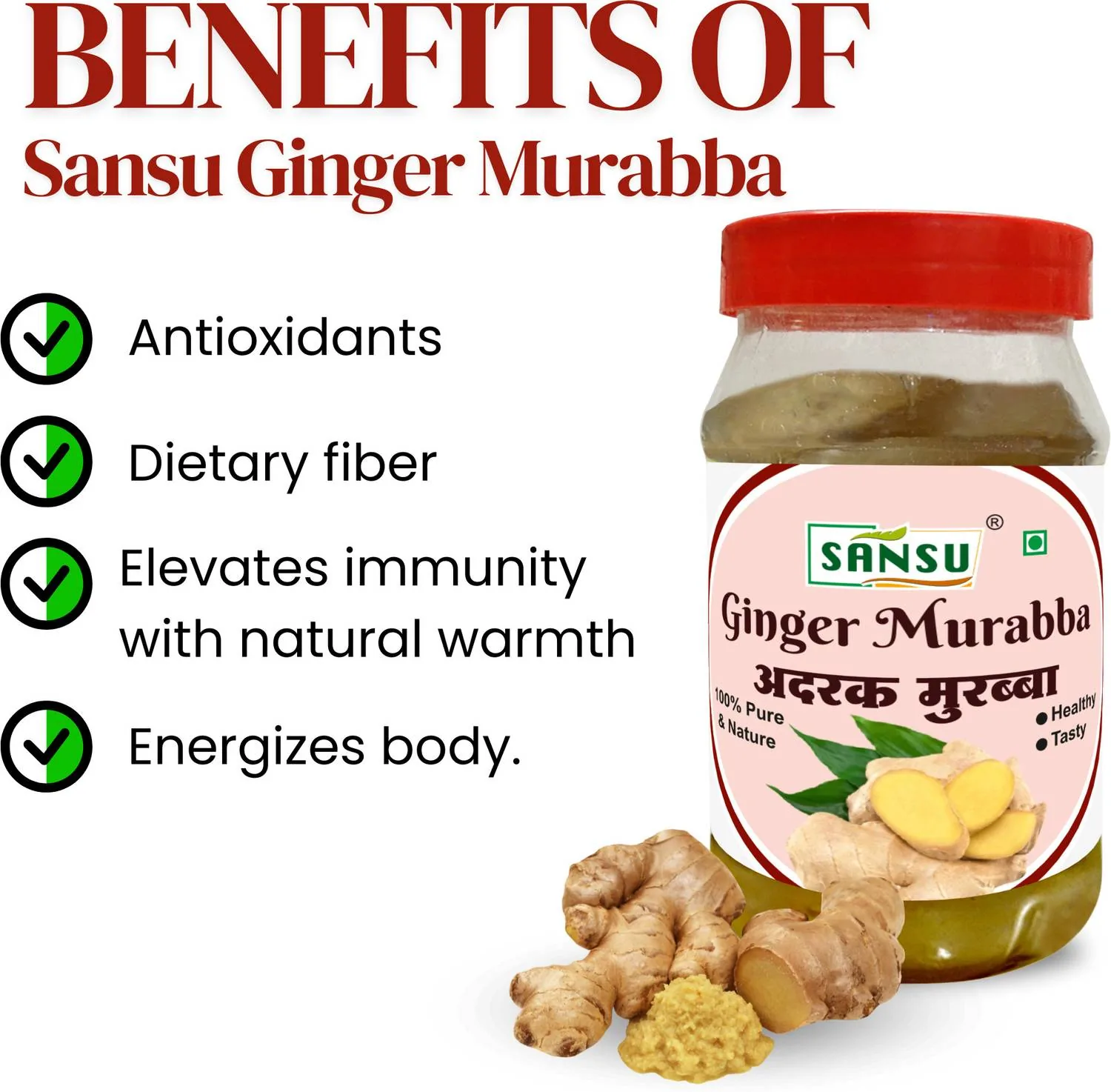 Sansu Ginger Murabba | Traditional Adrak Preserve | Natural Digestive Stimulant-3