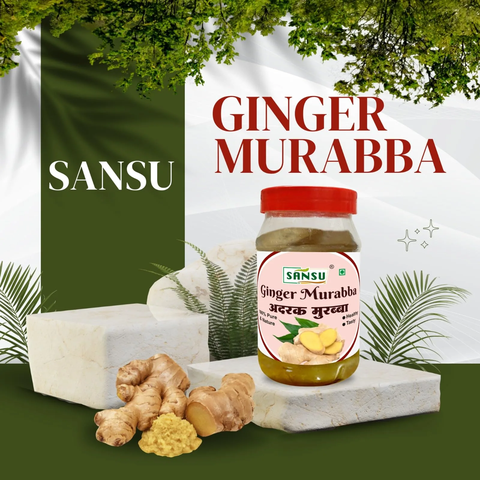 Sansu Ginger Murabba | Traditional Adrak Preserve | Natural Digestive Stimulant-4