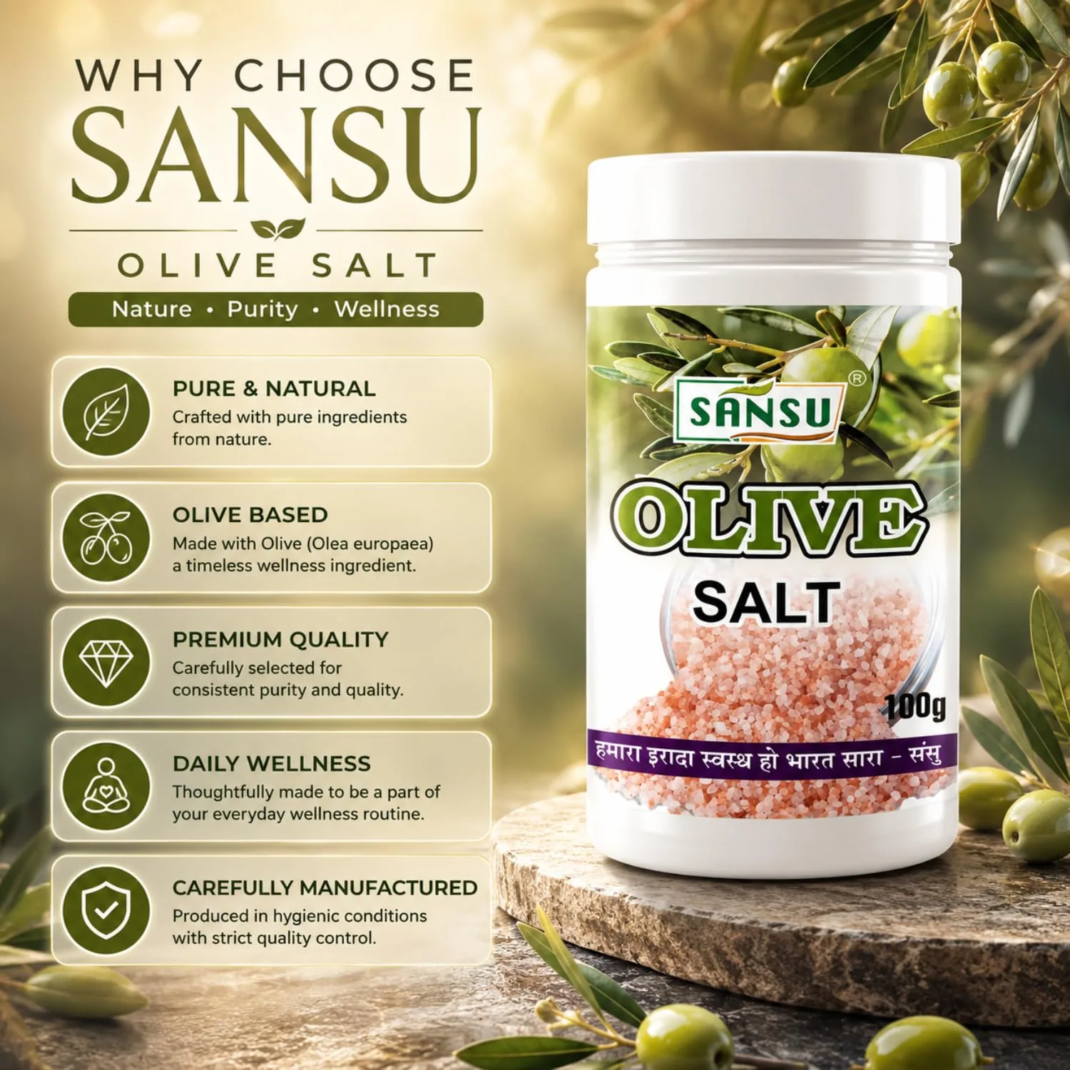 Sansu Olive Salt | Natural Jaitun Ka Namak | Digestive Wellness Support-2