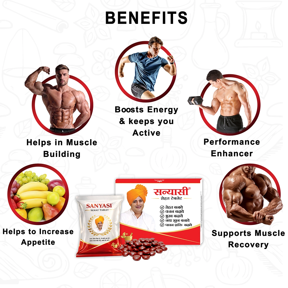 Sanyasi Sehat Tablets | Ayurvedic Vitality Supplement | Natural Stamina and Appetite Booster-3