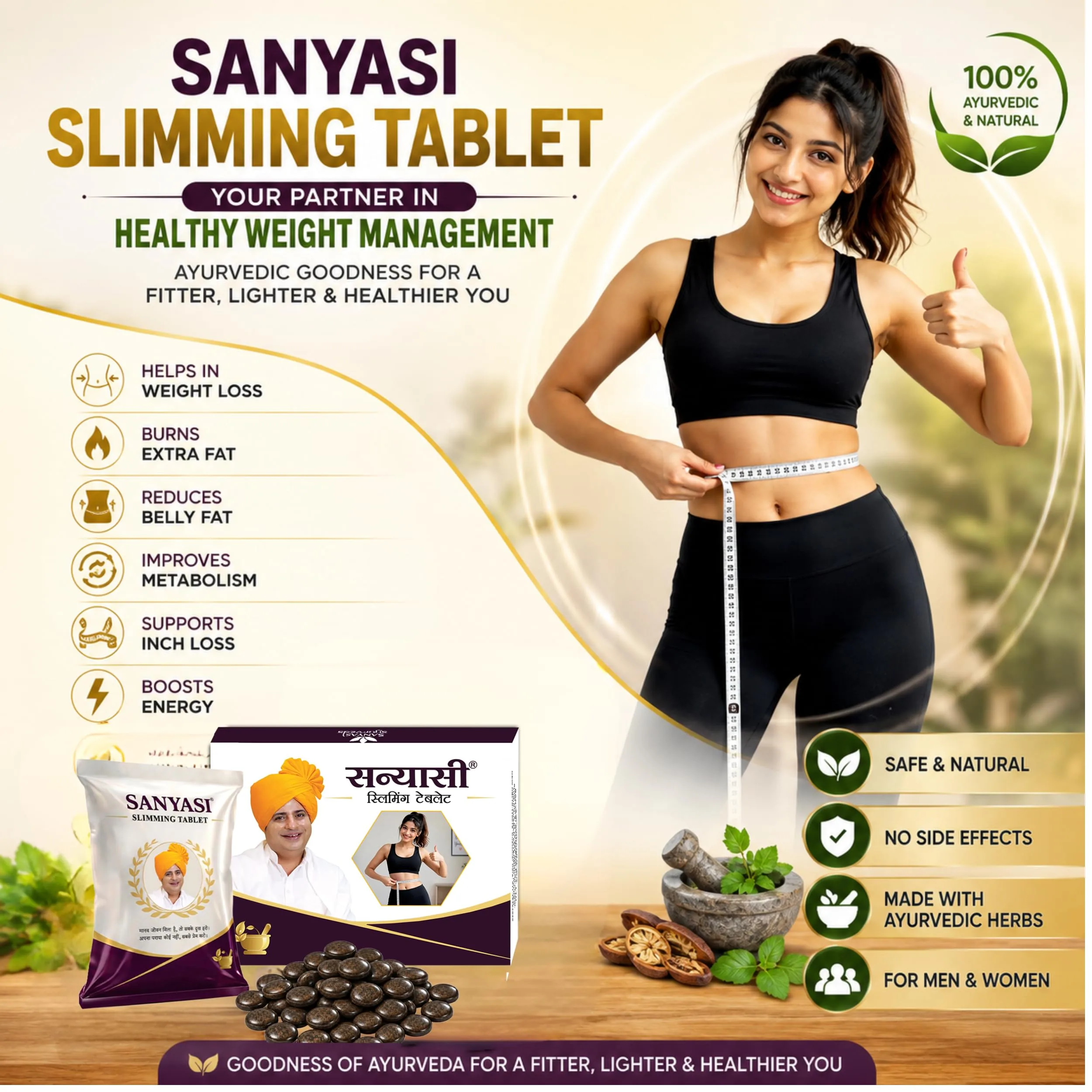 Sanyasi Slimming Tablets | Ayurvedic Weight Loss Supplement | Natural Metabolism Booster-4