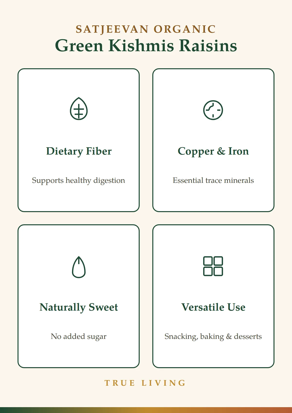 Satjeevan Organic Green Kishmis Raisins | Sun-Dried Green Grapes | Fiber-Rich Natural Sweetener-2