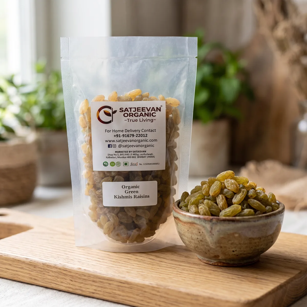 Satjeevan Organic Green Kishmis Raisins | Sun-Dried Green Grapes | Fiber-Rich Natural Sweetener-3