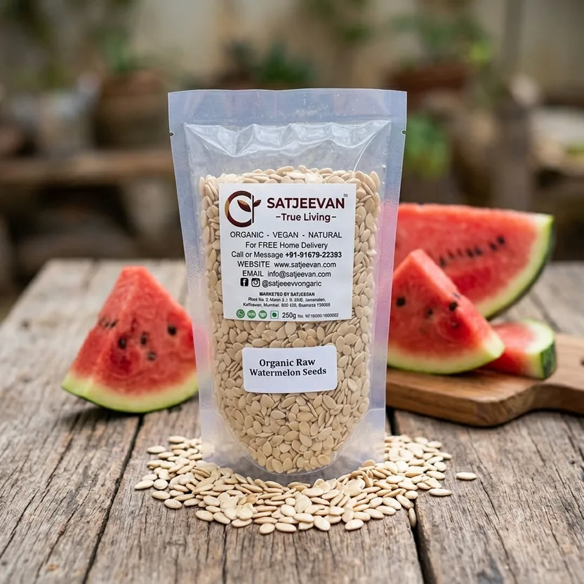 Satjeevan Organic Raw Watermelon Seeds | Nutrient-Dense Superfood | Raw & Unroasted-2