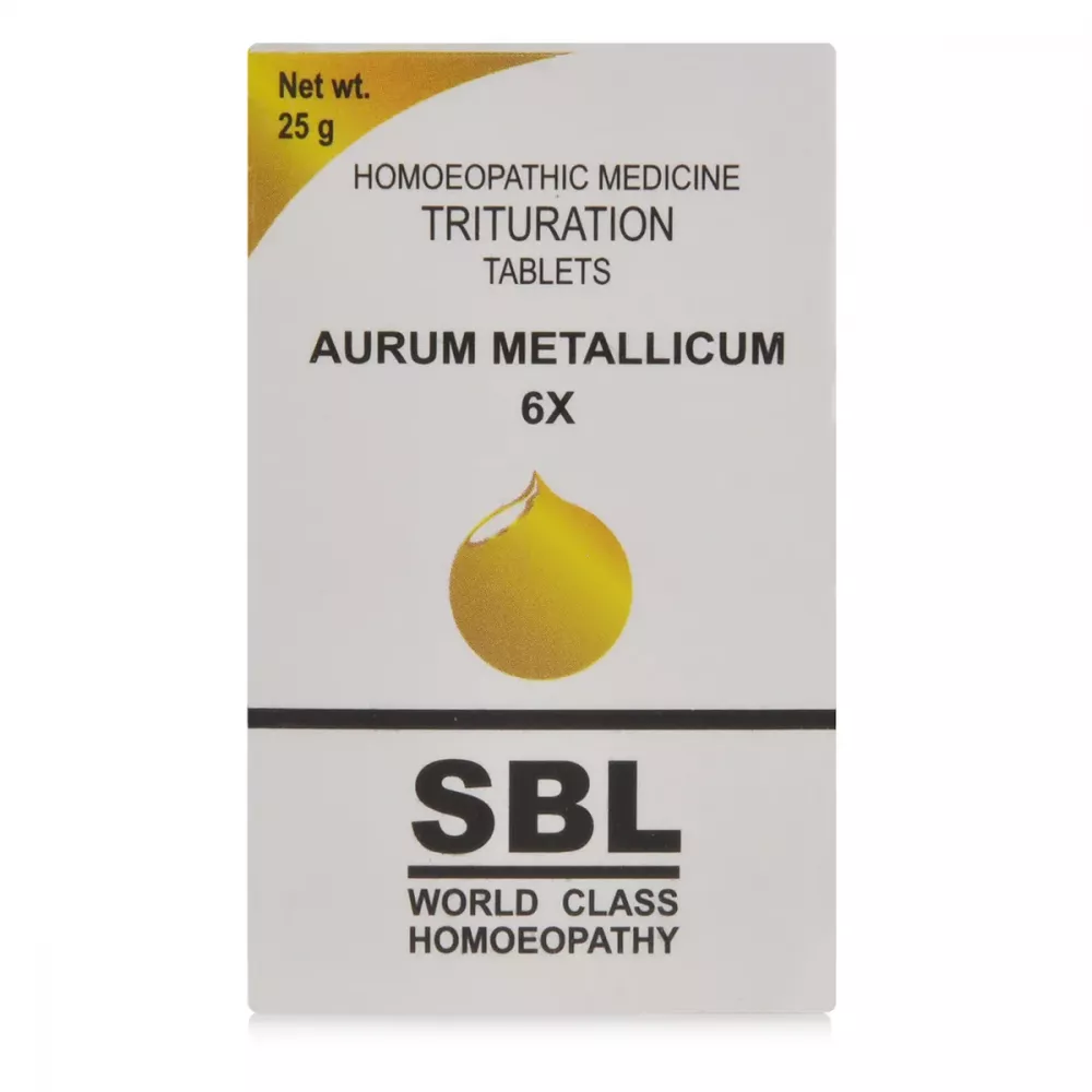 SBL Homeopathy Aurum Metallicum Trituration Tablet 6X | Homeopathic Remedy for Head Congestion & Joint Discomfort-1