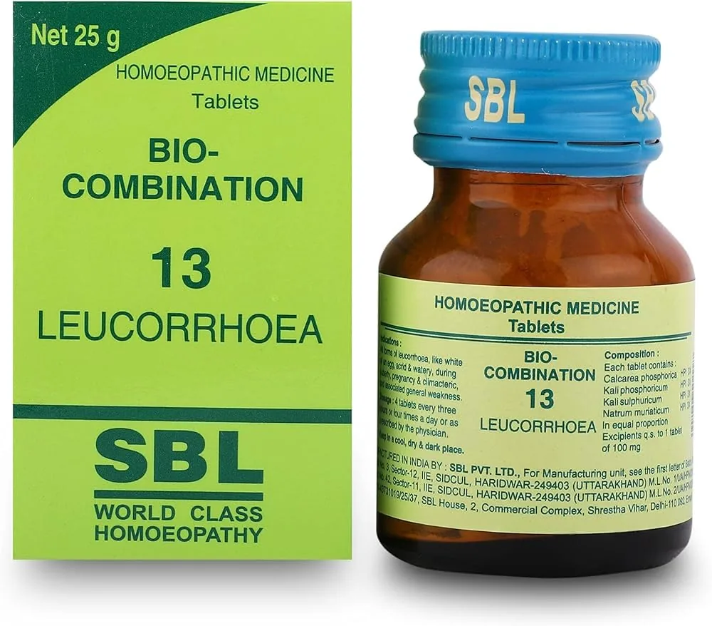 SBL Homeopathy Bio - Combination 13 Tablets | Biochemic Remedy for Leucorrhoea & Female Wellness-1