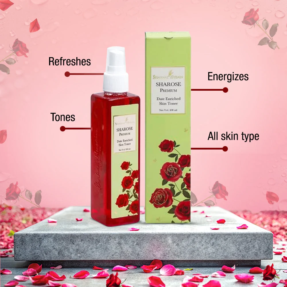 Shahnaz Husain Sharose Premium Date Enriched Skin Toner | Ayurvedic Pore Cleanser | Oil Control and Skin Refiner-2