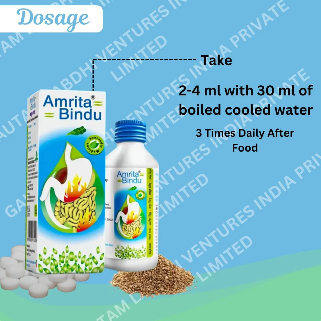 Shankar Pharmacy Amrita Bindu Syrup | Ayurvedic Digestive Care | Relief from Acidity & Gas-2