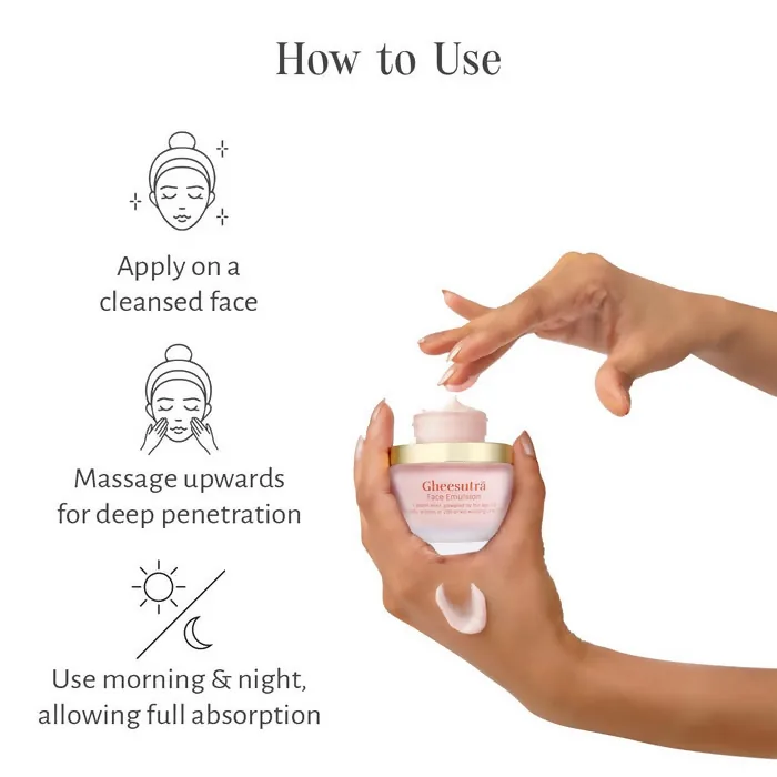 Shankara by Sri Sri Tattva Gheesutra Face Emulsion | Ayurvedic Shata Dhauta Ghrita Moisturizer | Radiant & Firm Skin-5