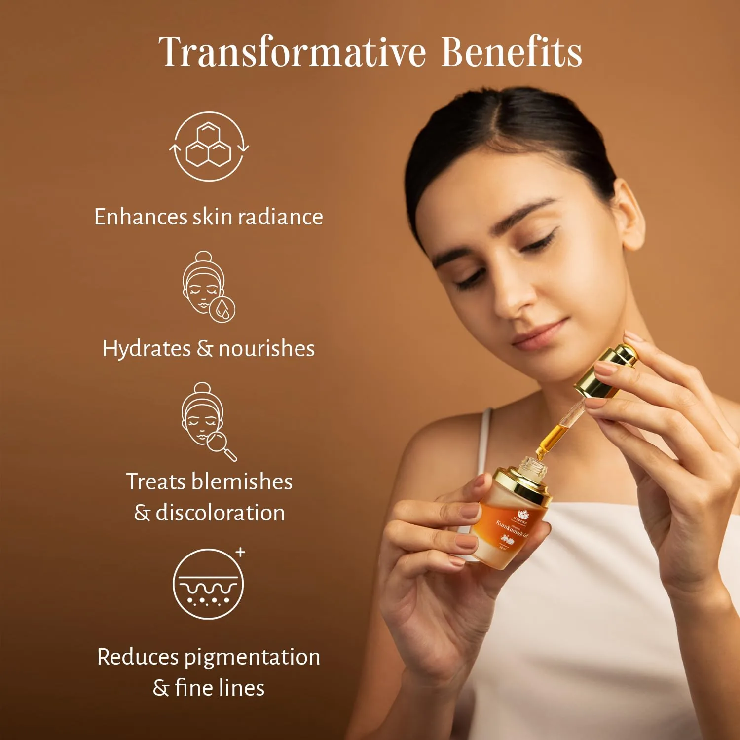Shankara by Sri Sri Tattva Kumkumadi Oil | Ayurvedic Facial Serum | Brightening & Nourishing Skin Tonic-4