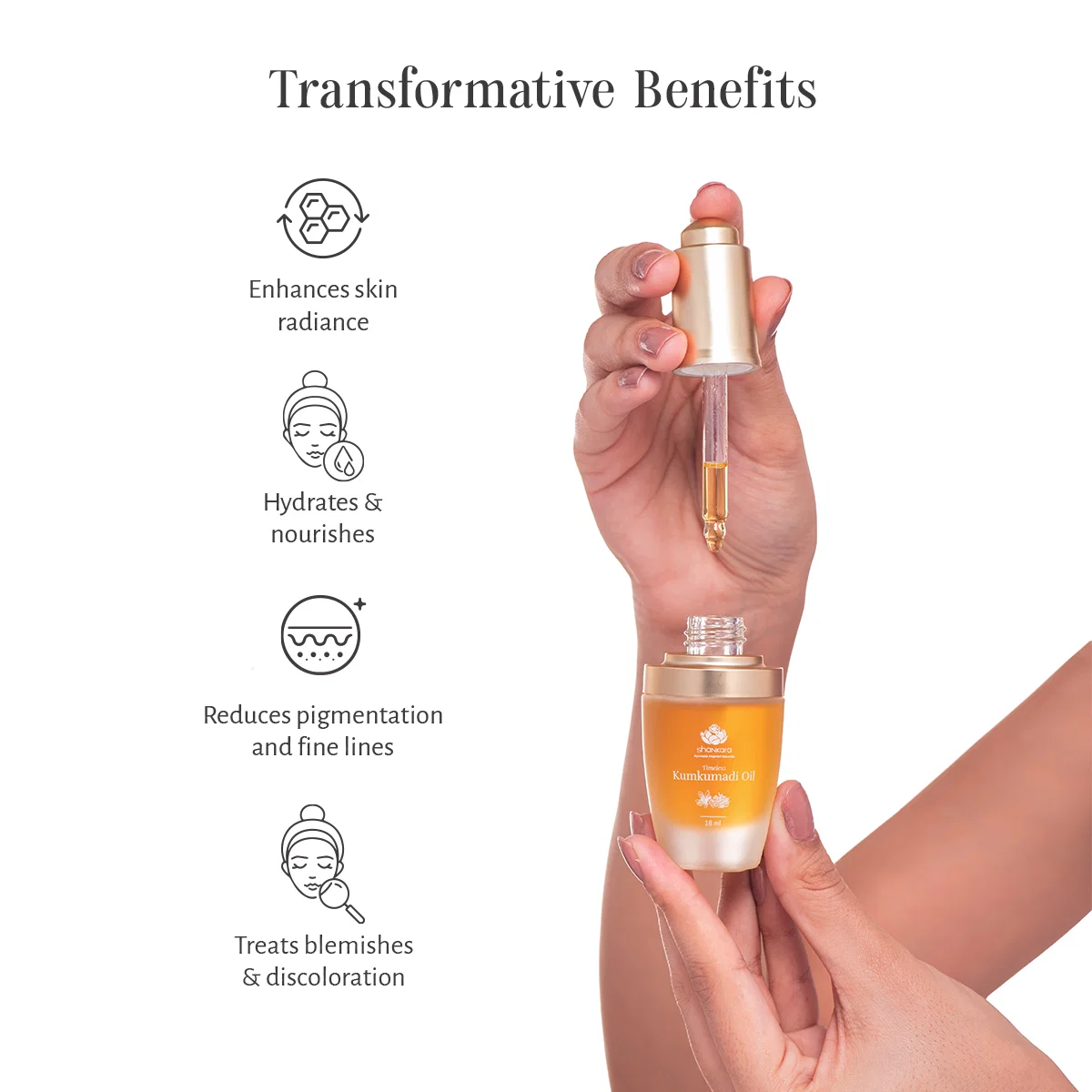 Shankara by Sri Sri Tattva Kumkumadi Oil | Ayurvedic Facial Serum | Brightening & Nourishing Skin Tonic-6
