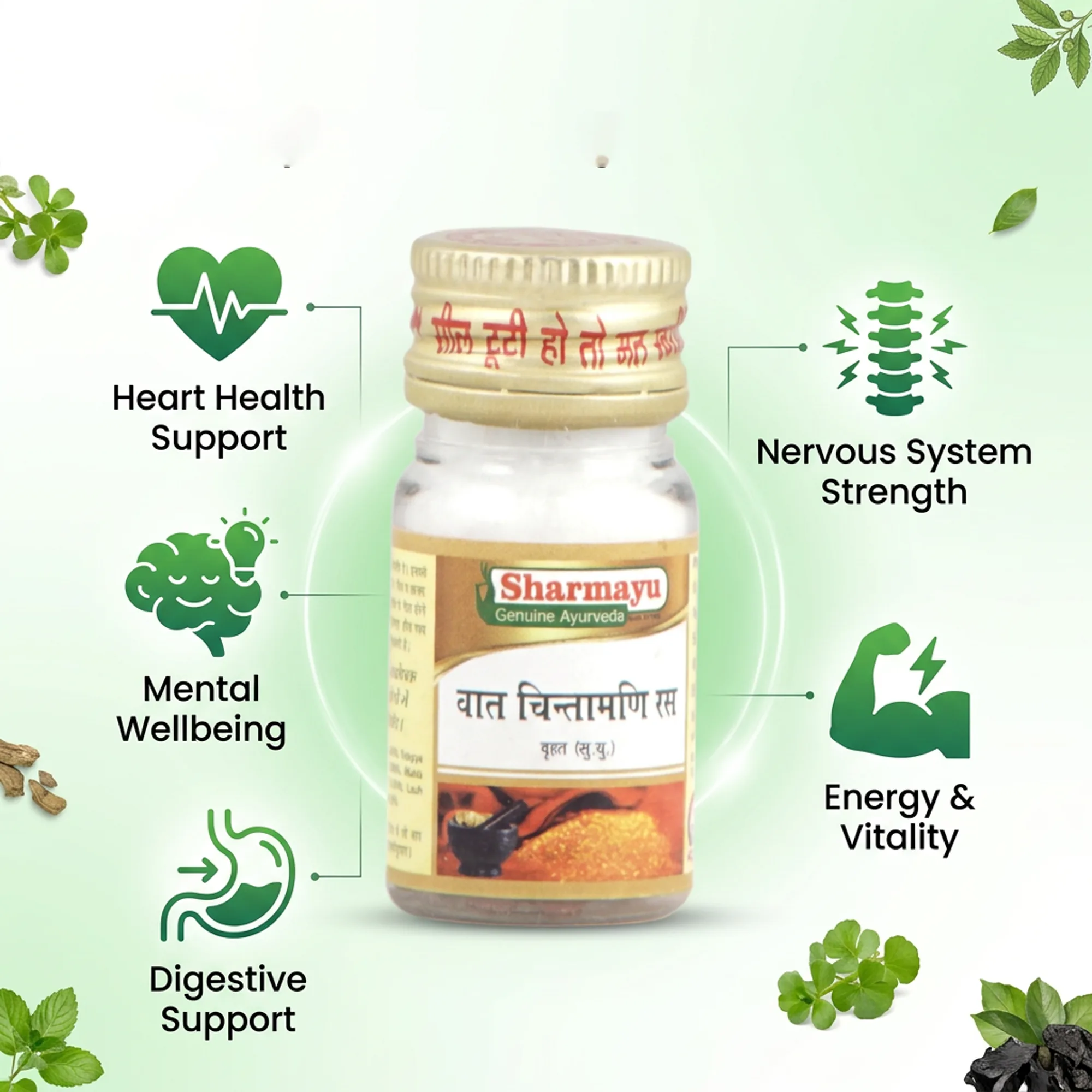 Sharmayu Ayurveda Vat Chintamani Ras Brihat (S.Y.) Tablets | Classical Ayurvedic Vata Balance | Neuromuscular & Joint Support-7