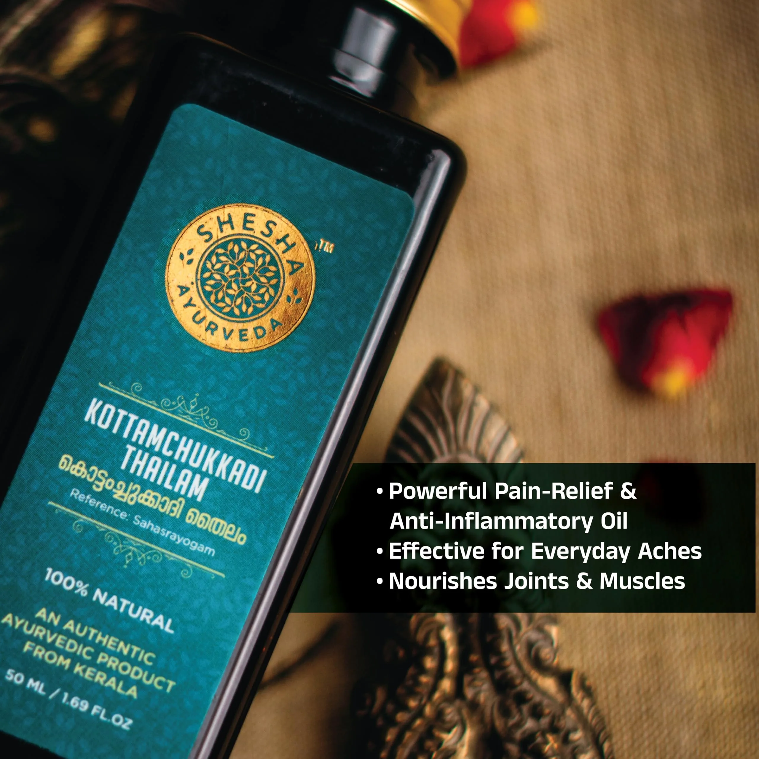 Shesha Ayurveda Kottamchukkadi Thailam | Classical Kerala Pain Relief Massage Oil | Joint and Muscle Stiffness Therapy-2