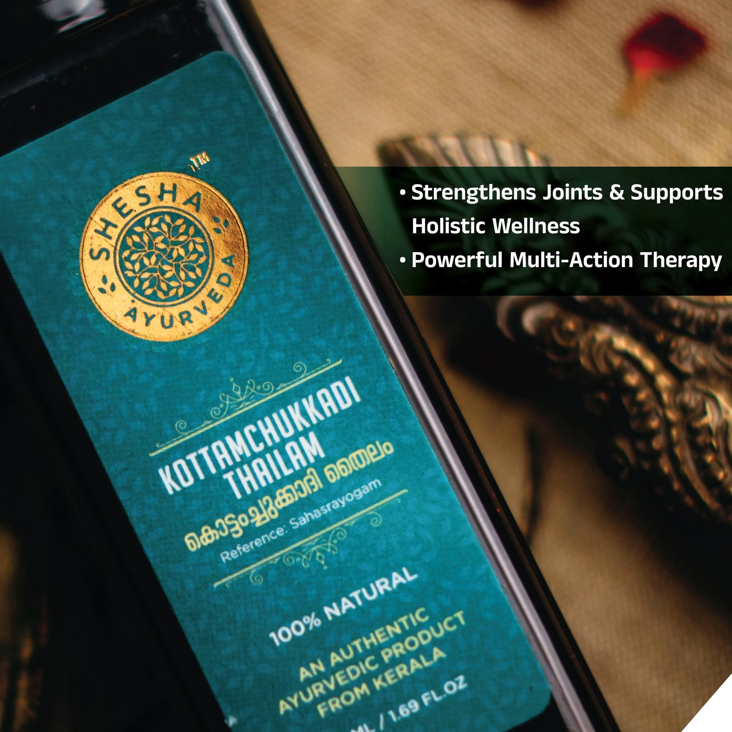 Shesha Ayurveda Kottamchukkadi Thailam | Classical Kerala Pain Relief Massage Oil | Joint and Muscle Stiffness Therapy-3