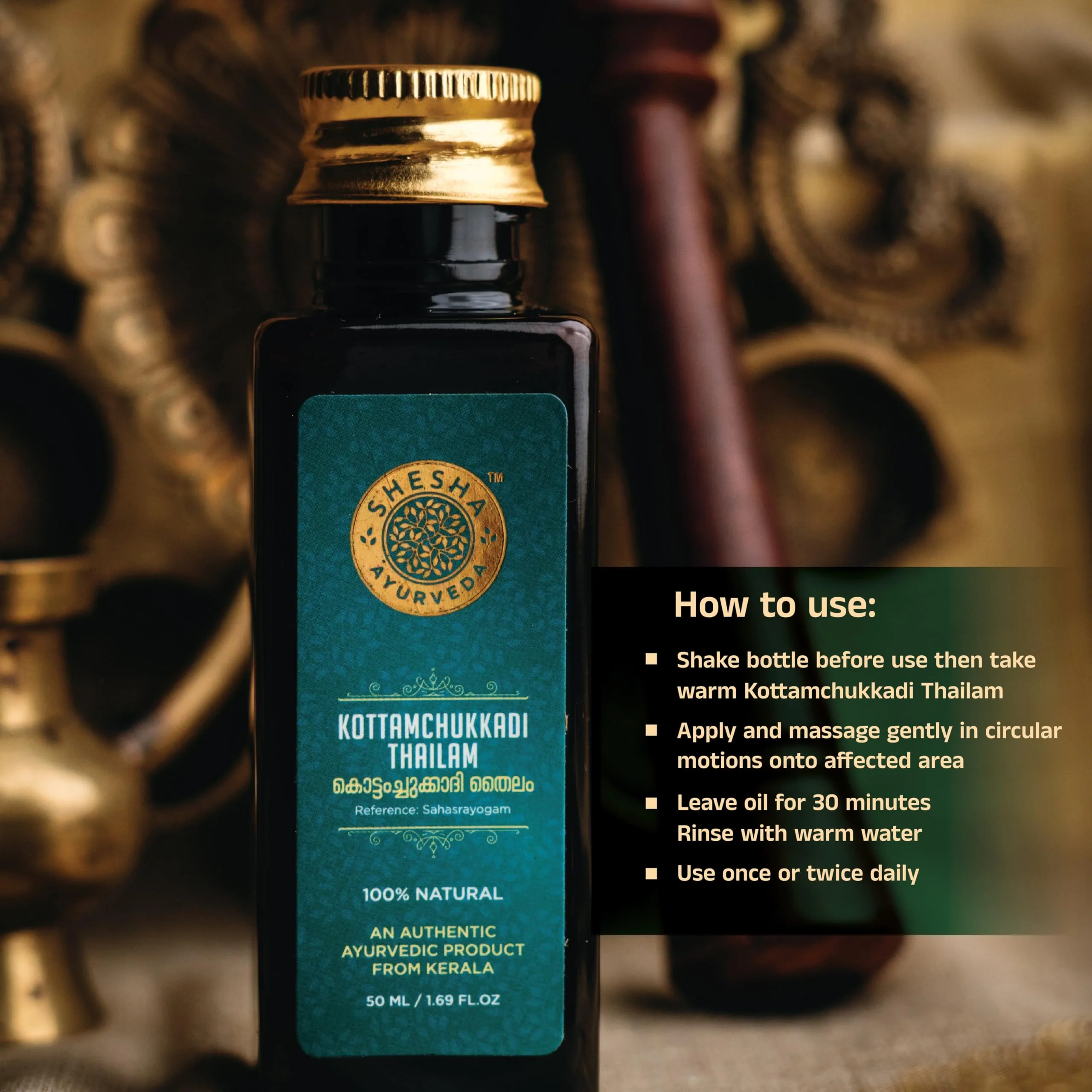 Shesha Ayurveda Kottamchukkadi Thailam | Classical Kerala Pain Relief Massage Oil | Joint and Muscle Stiffness Therapy-4
