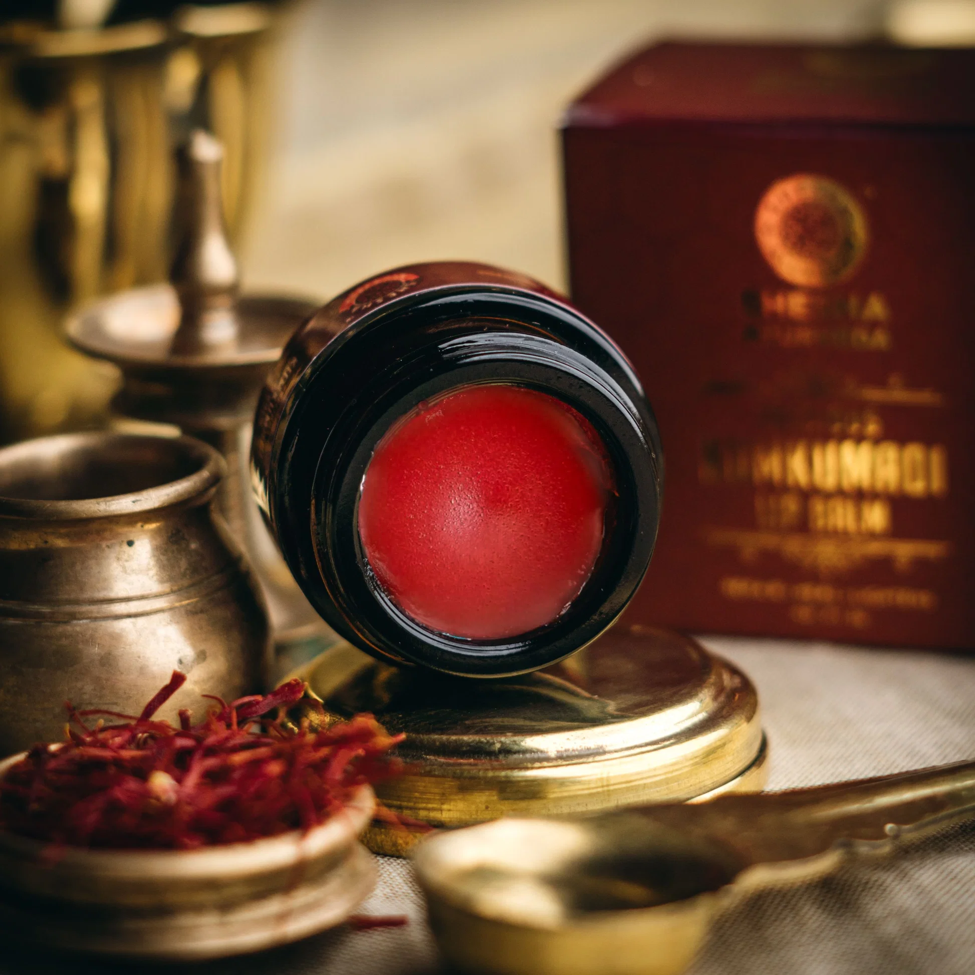 Shesha Ayurveda Kumkumadi Brightening Lip Balm | Ayurvedic Lip Treatment | Saffron & Cocoa Butter Nourishment-4